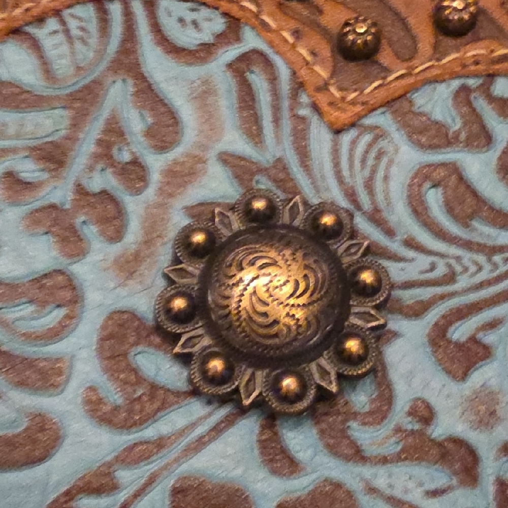 Brown and Blue Patterned Women's Bag - Picture 4 of 9